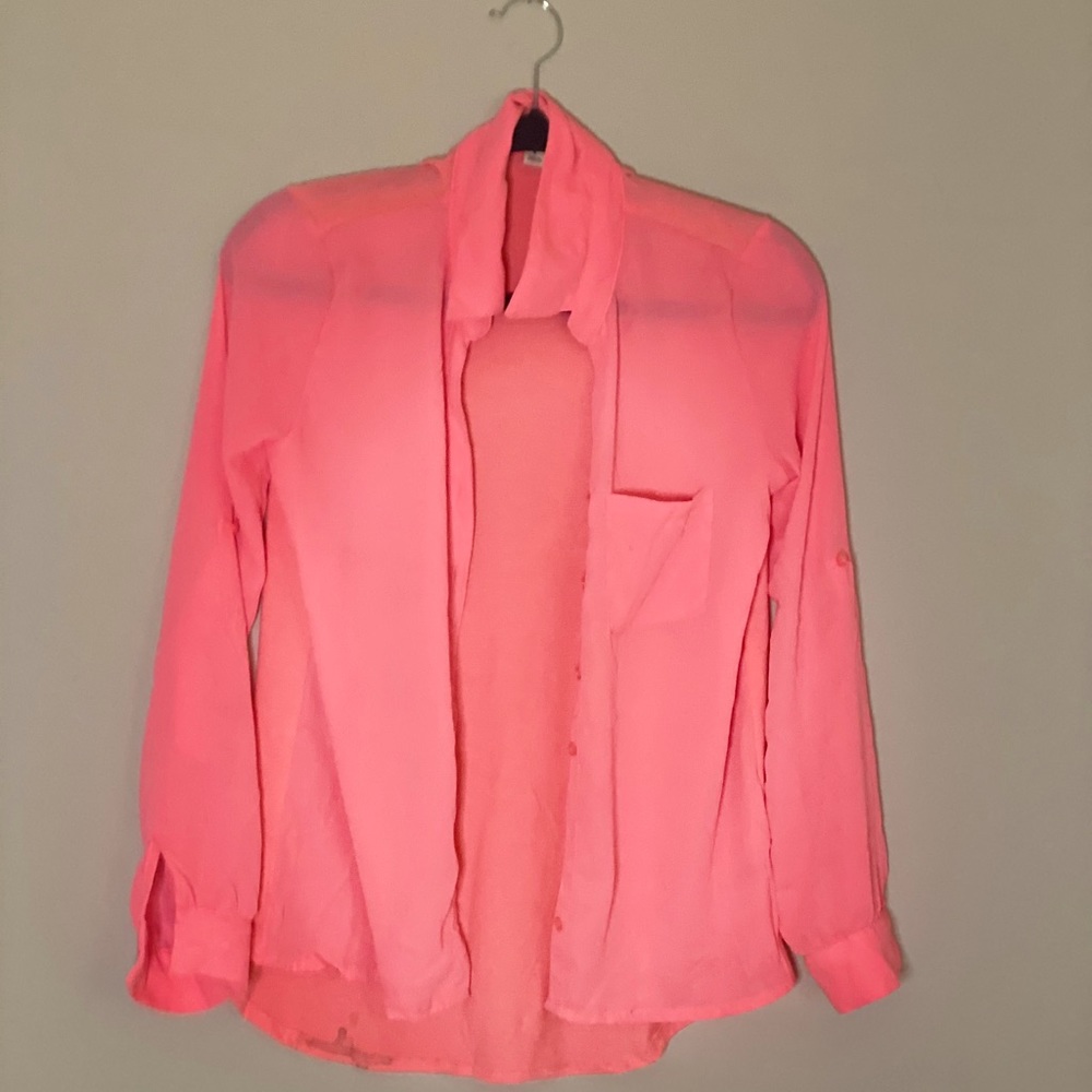 Hot pink button up
